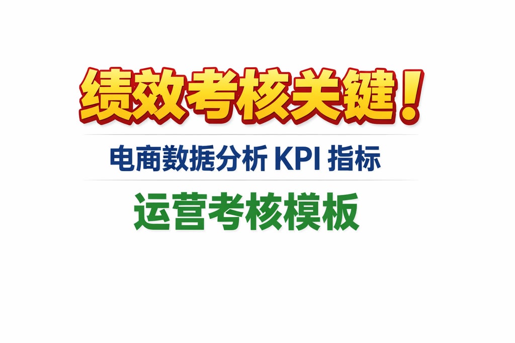绩效考核关键！电商数据分析 kpi 指标，运营考核模板